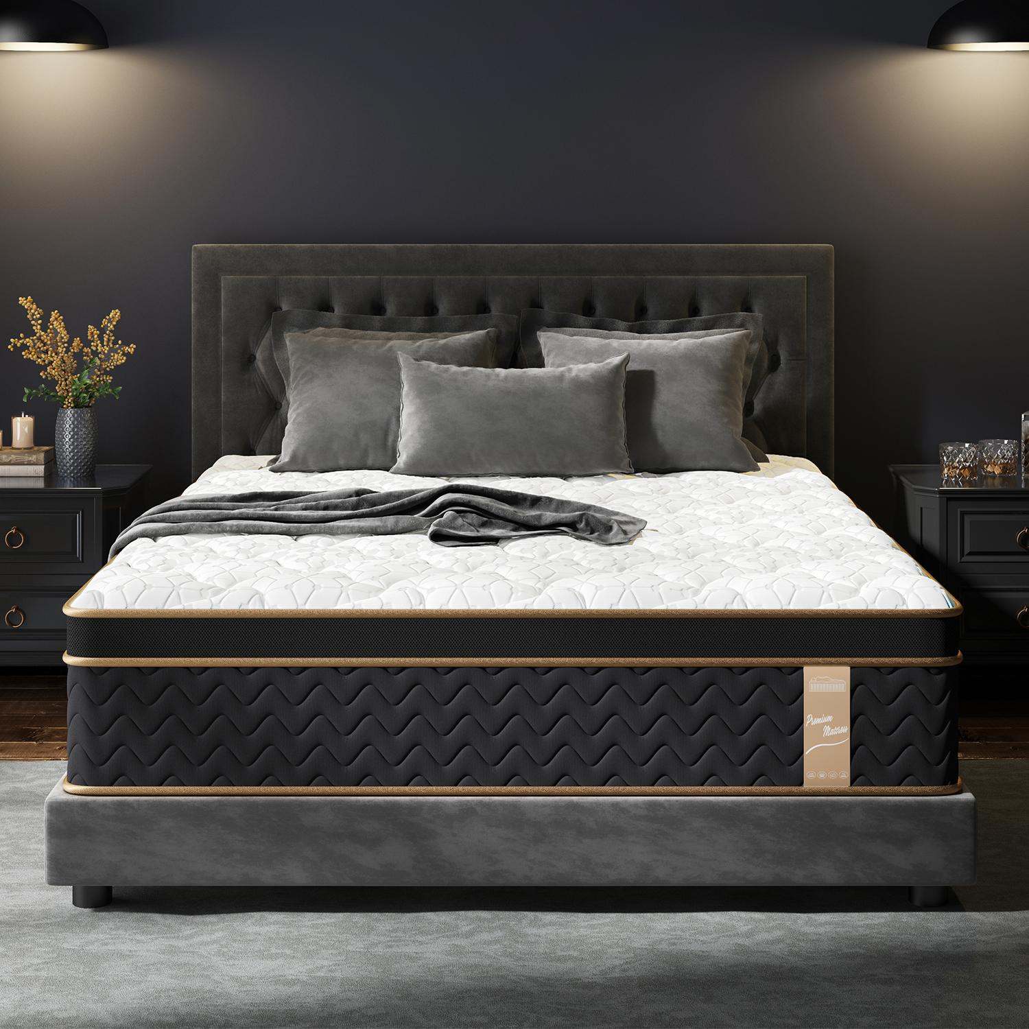Twin Mattress, 10 Inch Plush Hybrid Mattresses with Gel Memory Foam, Fiberglass-Free Mattress in a Box, Individual Pocket Spring-Motion Isolation-Edge Support, CertiPUR-US Certified
