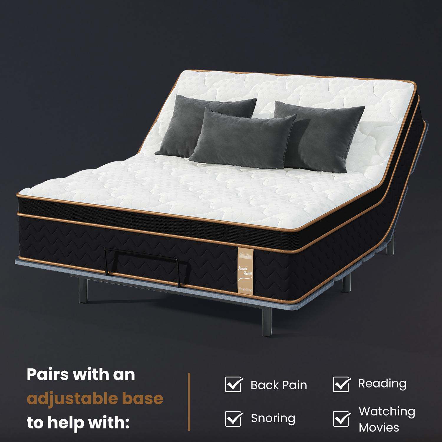 Twin Mattress, 10 Inch Plush Hybrid Mattresses with Gel Memory Foam, Fiberglass-Free Mattress in a Box, Individual Pocket Spring-Motion Isolation-Edge Support, CertiPUR-US Certified