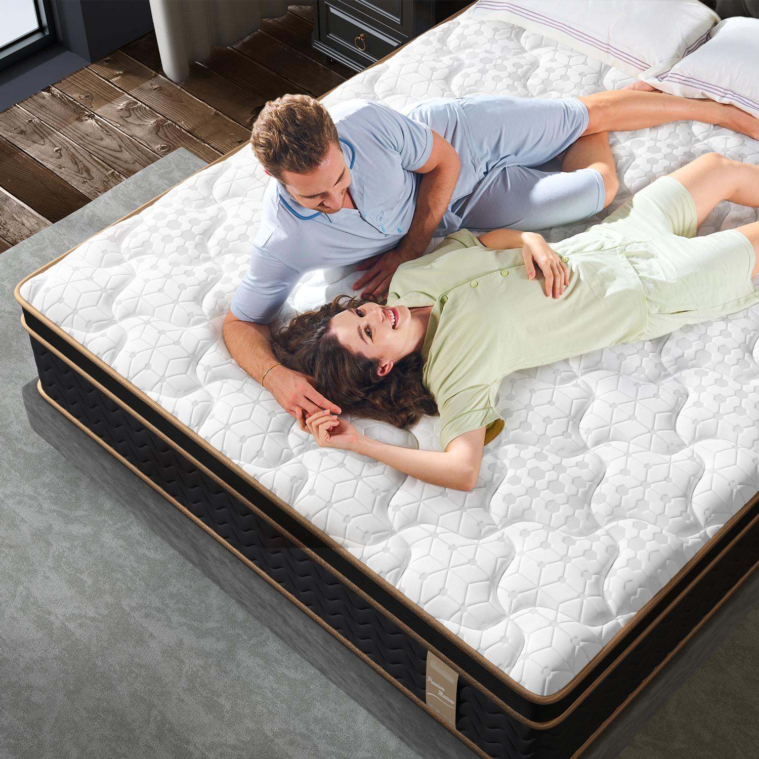 Twin Mattress, 10 Inch Plush Hybrid Mattresses with Gel Memory Foam, Fiberglass-Free Mattress in a Box, Individual Pocket Spring-Motion Isolation-Edge Support, CertiPUR-US Certified