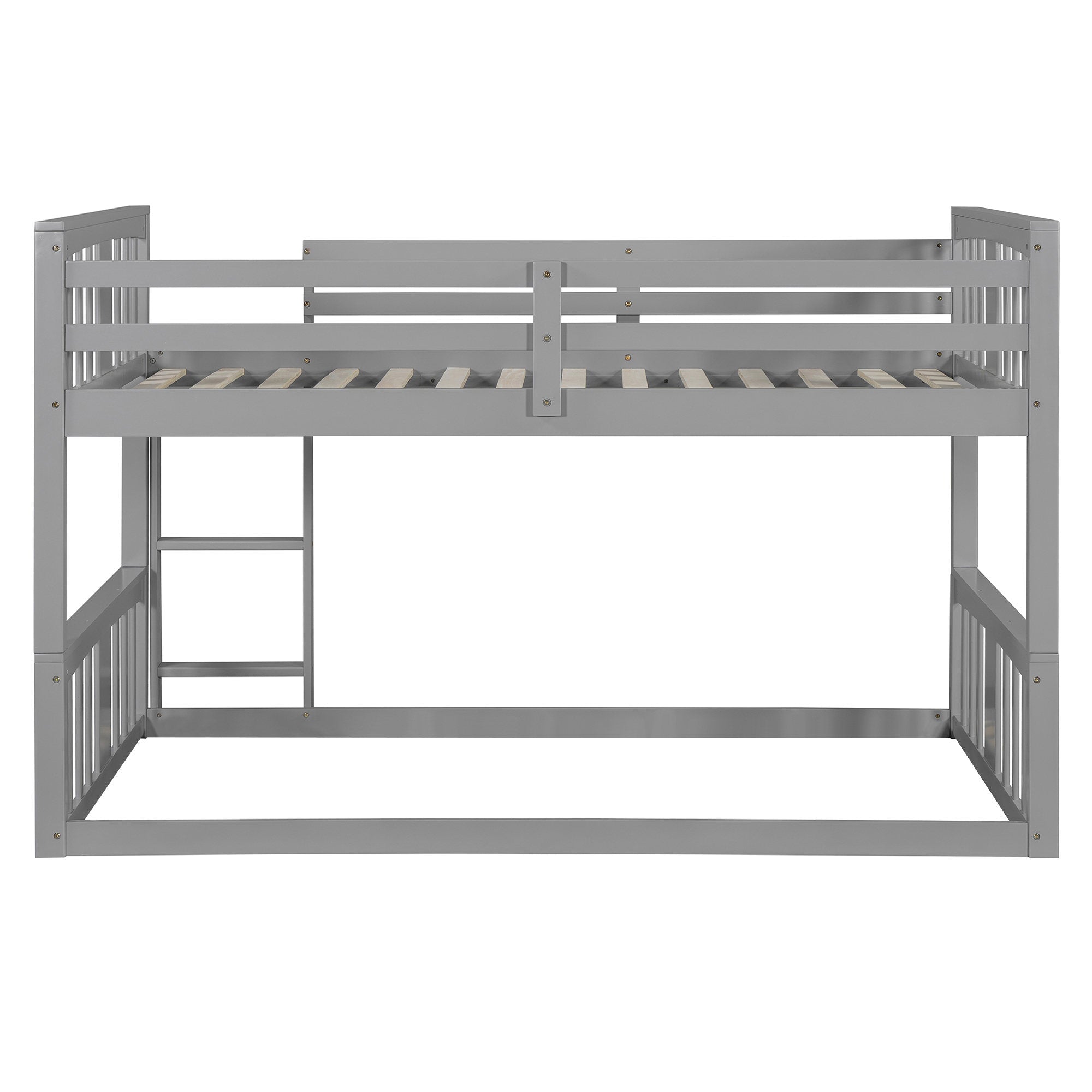 Twin Over Twin Bunk Bed with Ladder, Gray (Old SKU:N708P242163E)