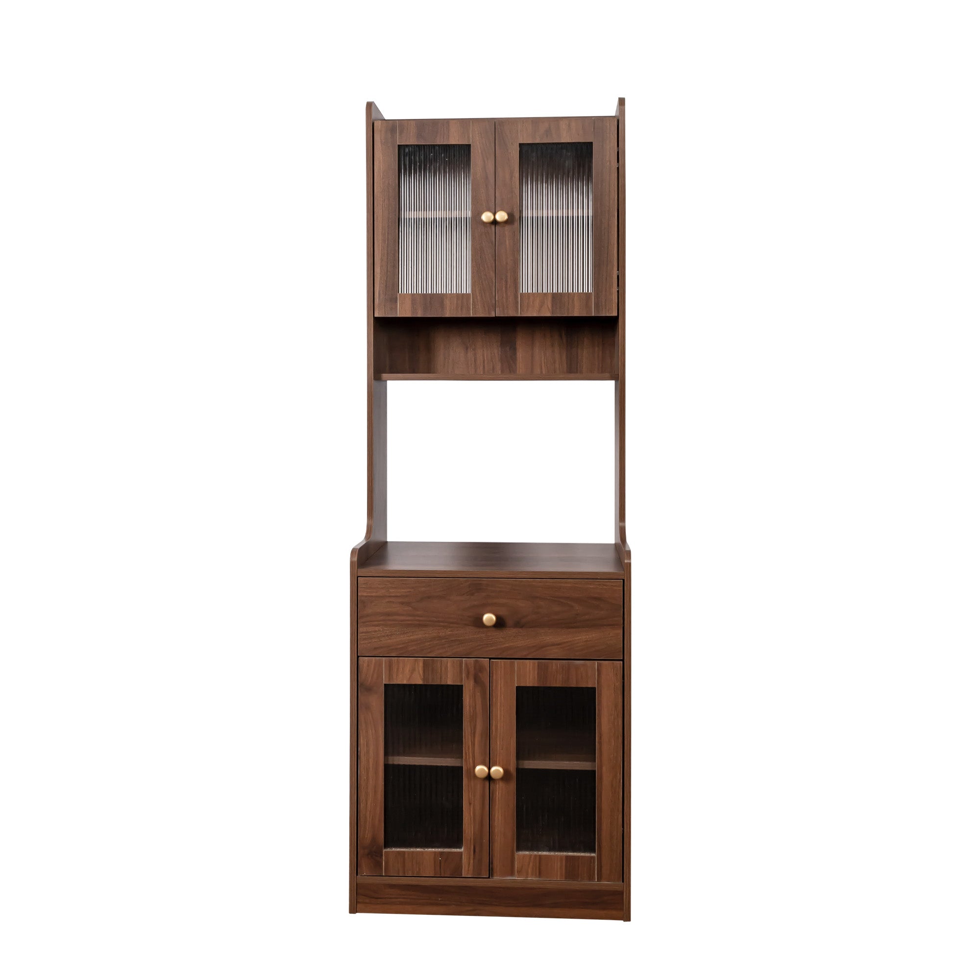 Kitchen Pantry Hutch Storage Cabinet, Farmhouse Kitchen Hutch Buffet Cabinet with Microwave Stand – Model W331P309435