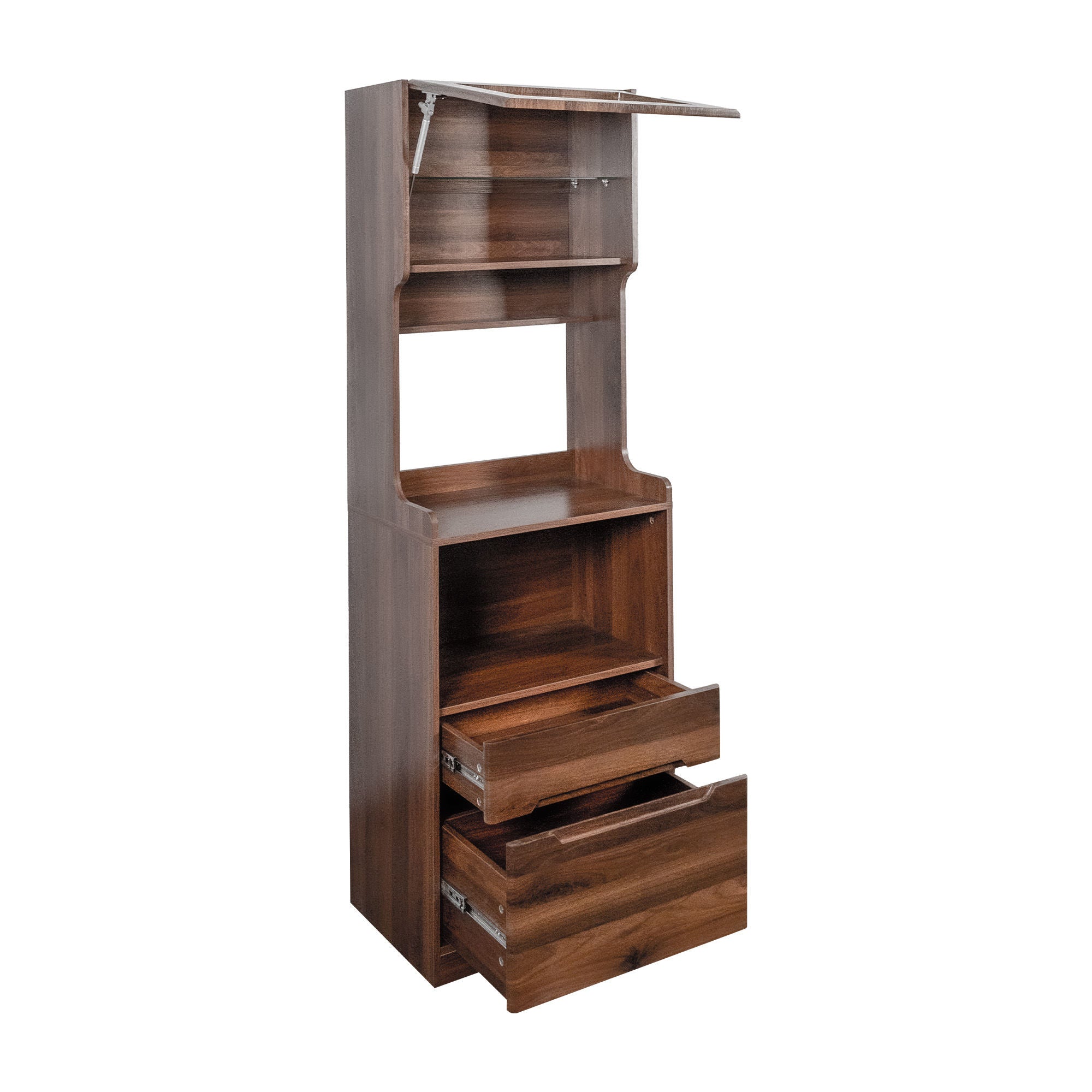 Kitchen Pantry Hutch Storage Cabinet, Farmhouse Kitchen Hutch Buffet Cabinet with Microwave Stand – Model W331P440565