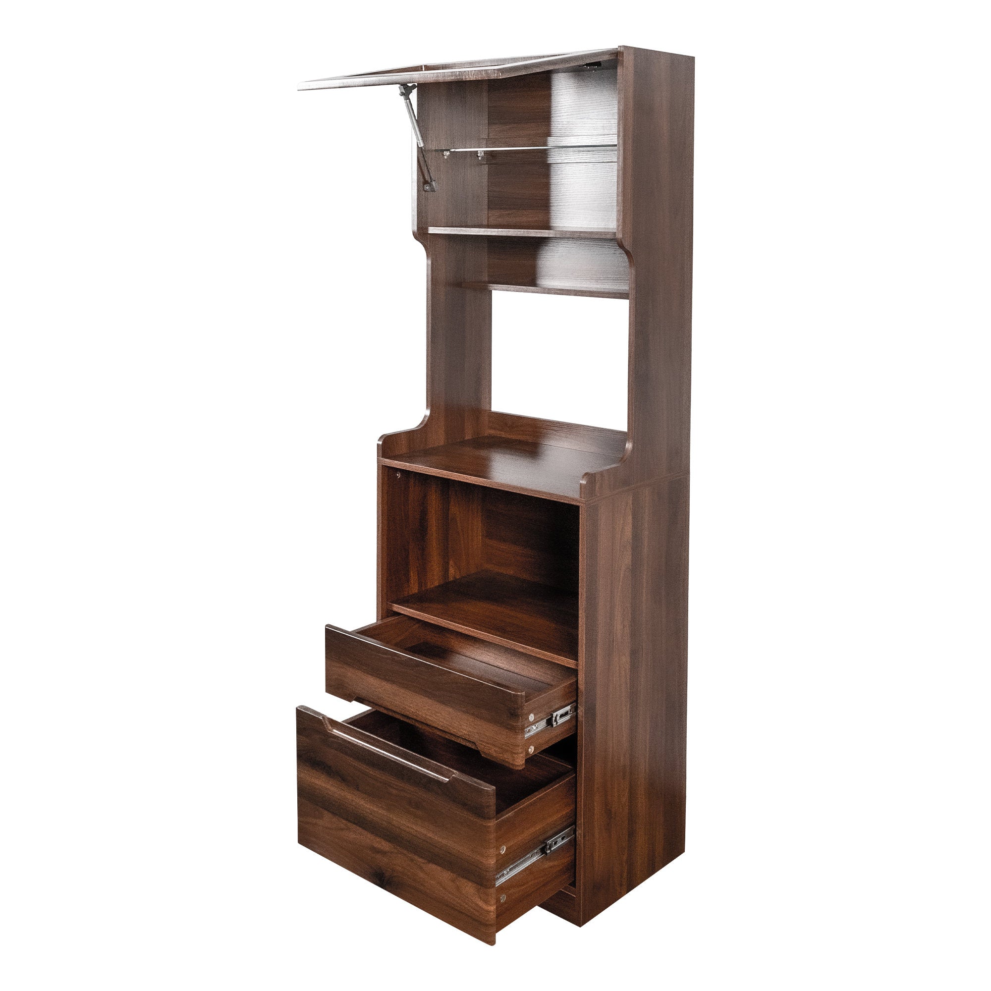 Kitchen Pantry Hutch Storage Cabinet, Farmhouse Kitchen Hutch Buffet Cabinet with Microwave Stand – Model W331P440565