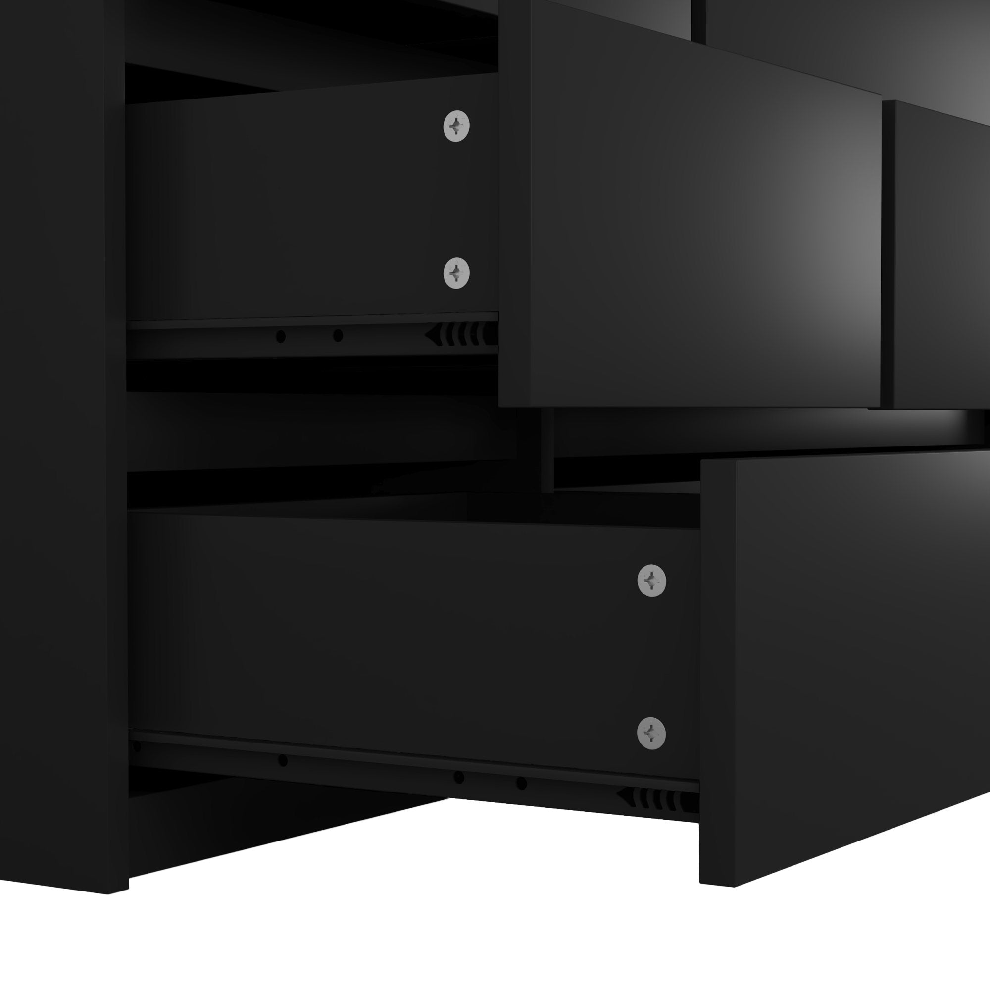 Wardrobe Closet 71.7" H, Bedroom Wooden Wardrobe with 2 Doors 6 Drawers – Black