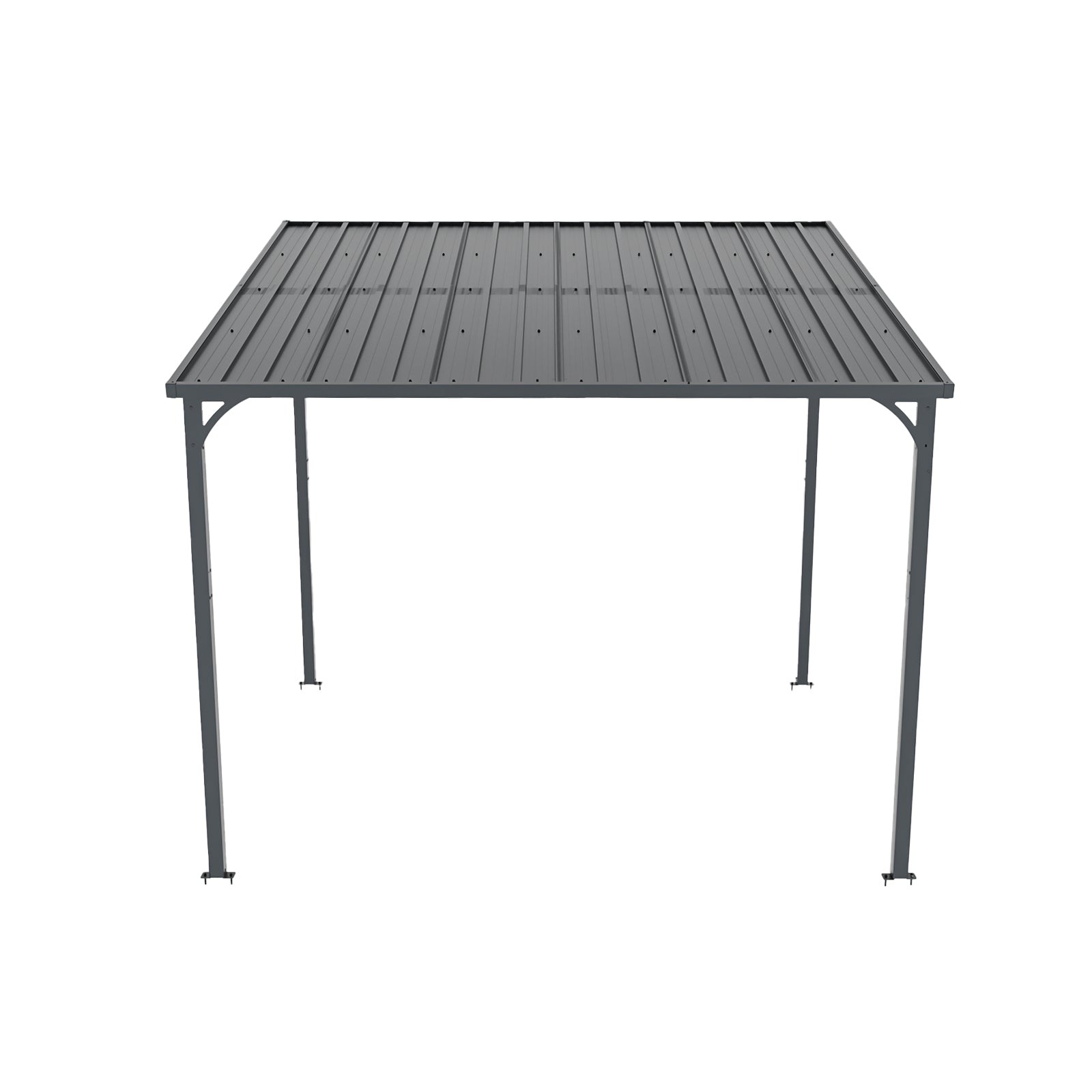 Outdoor Pergola 8" x 10" Metal Inclined Roof Pergolas Waterproof Wall-mounted iron sheet shed Gazebo