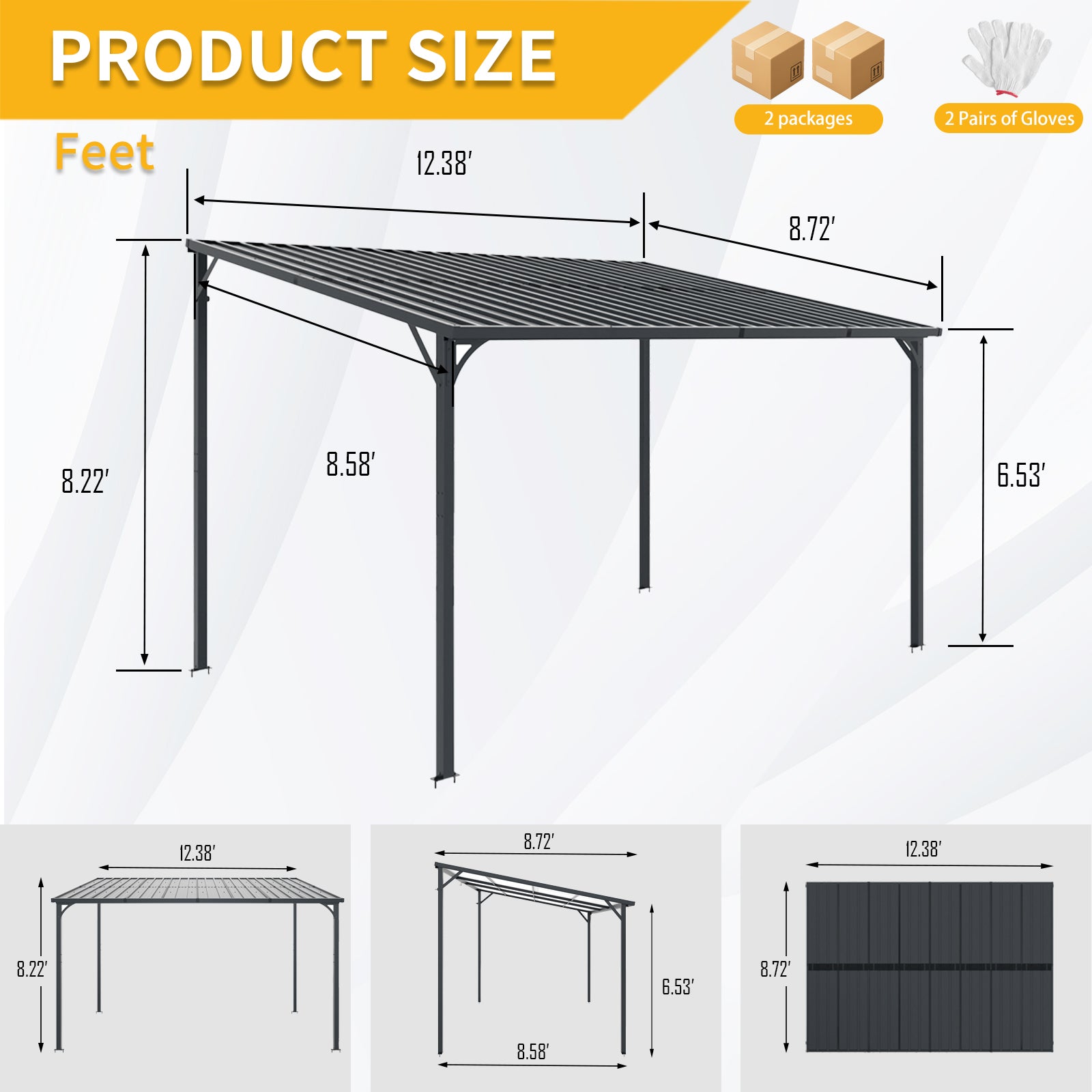 Outdoor Pergola, 12" x 8" Outdoor Pergola