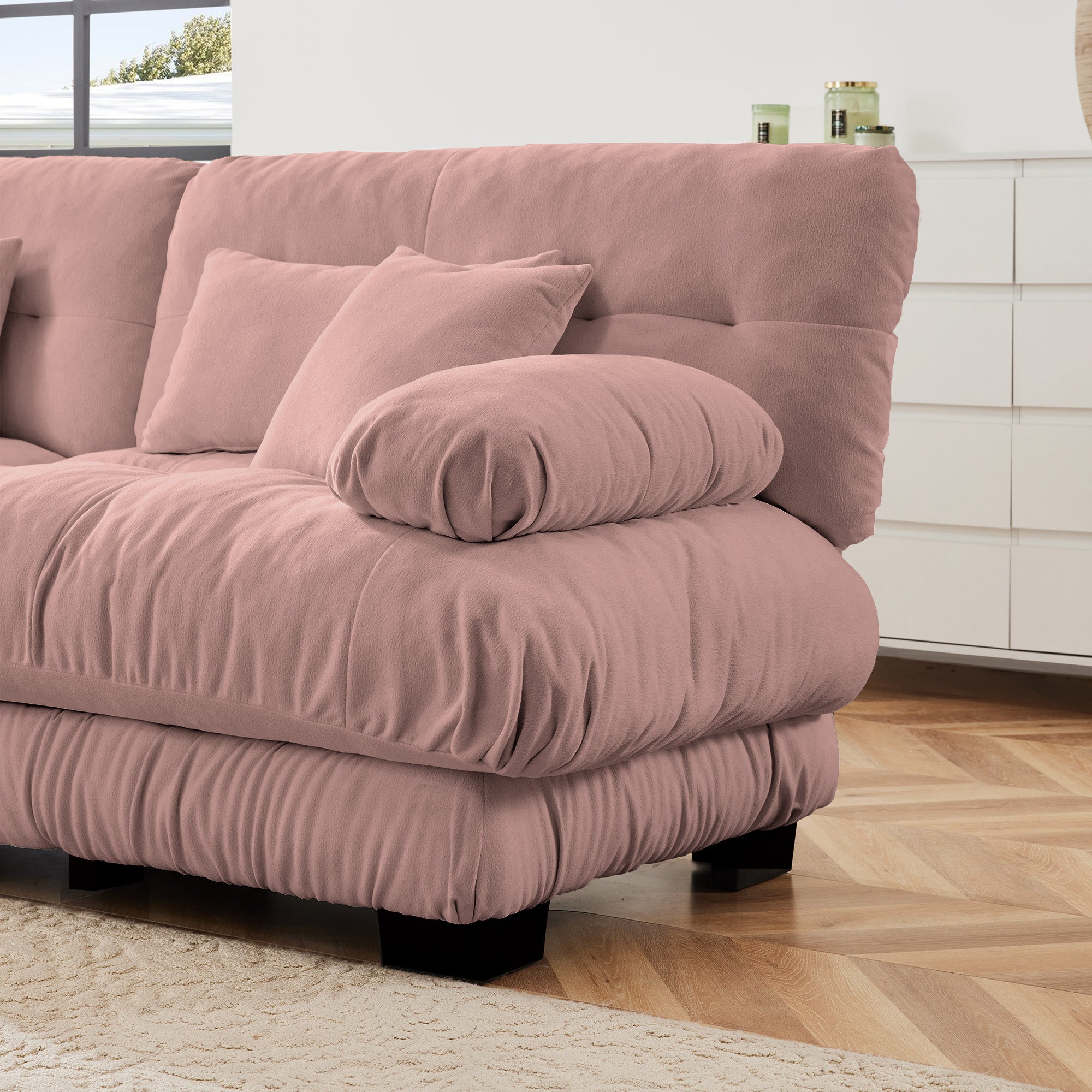 Pariss Sofa RSF W/2 pillows - Pink