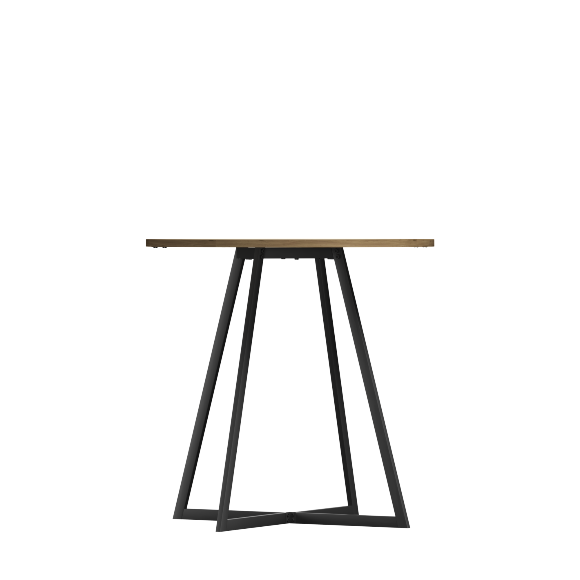 31.5 Inch Round Dining Table, Small Circle Kitchen Table with Metal Black Legs for 2-4 people, Modern Dining Room Table, Brown (only table) – Natural