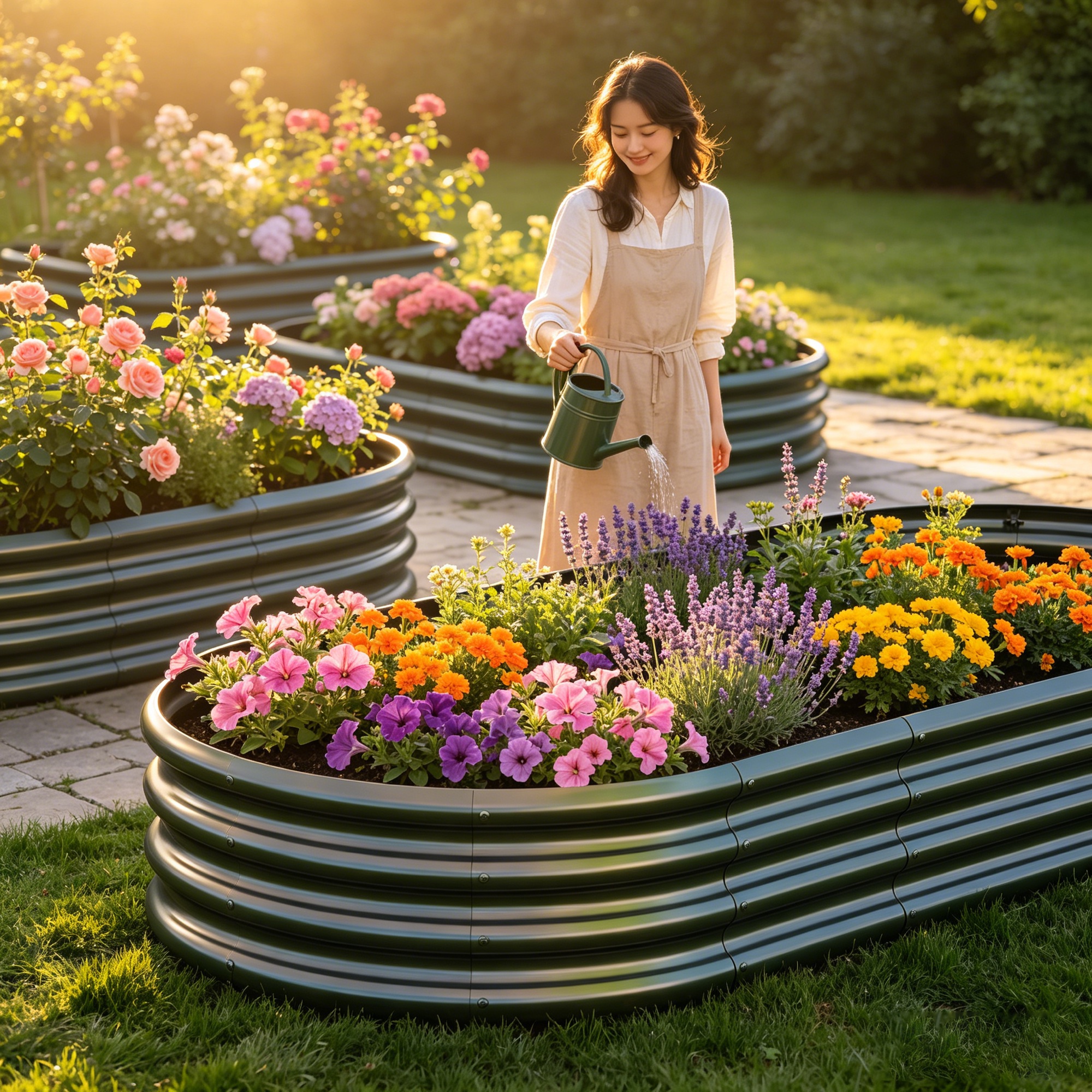 Galvanized Raised Garden Bed 6x3x1ft - Heavy Duty Metal Planter Box for Vegetables, Herbs & Flowers, Rust-Proof Outdoor Garden Bed with Large Capacity, Black, 2PCS