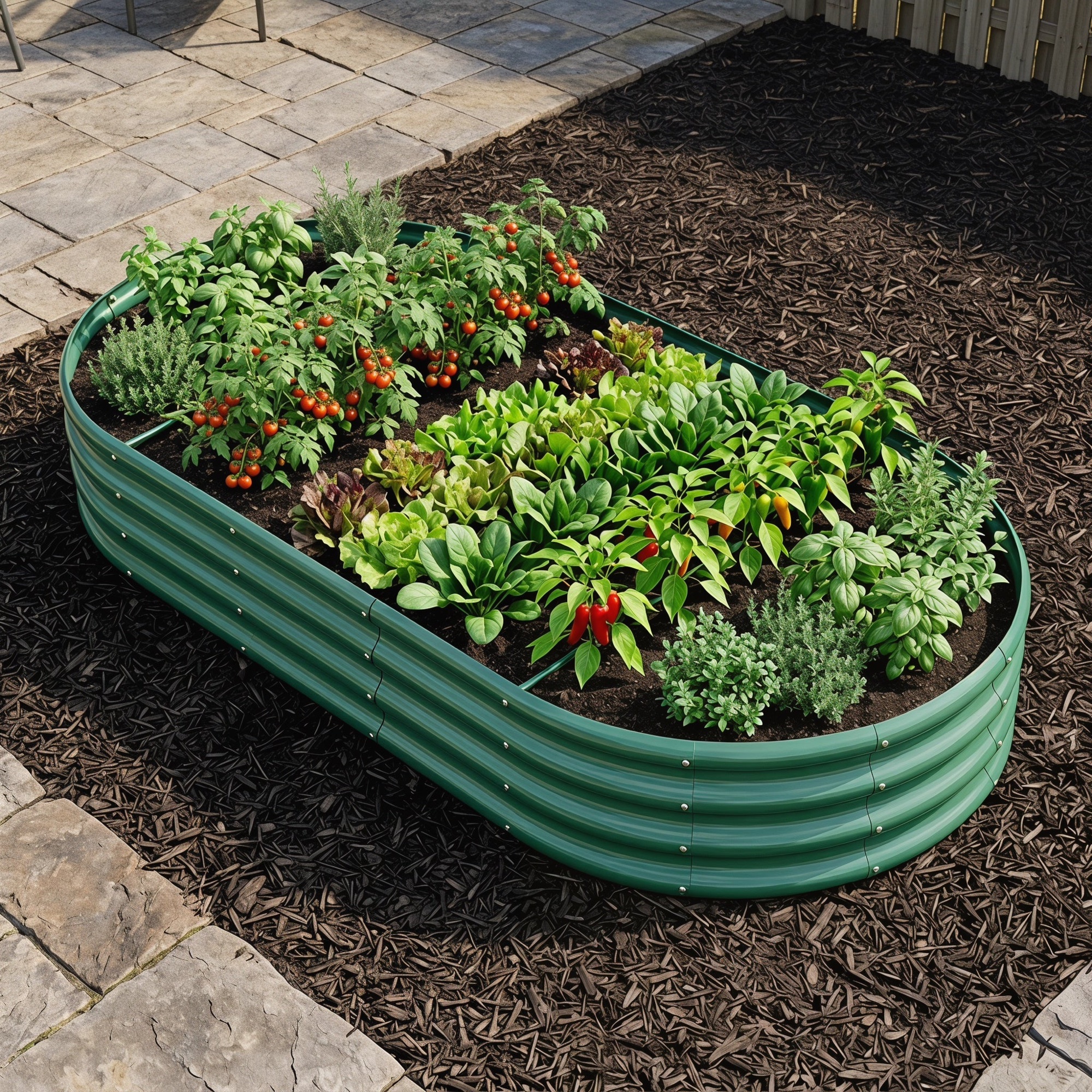Galvanized Raised Garden Bed 8x4x1ft - Heavy Duty Metal Planter Box for Vegetables, Herbs & Flowers, Rust-Proof Outdoor Garden Bed with Large Capacity, Green, 1PCS