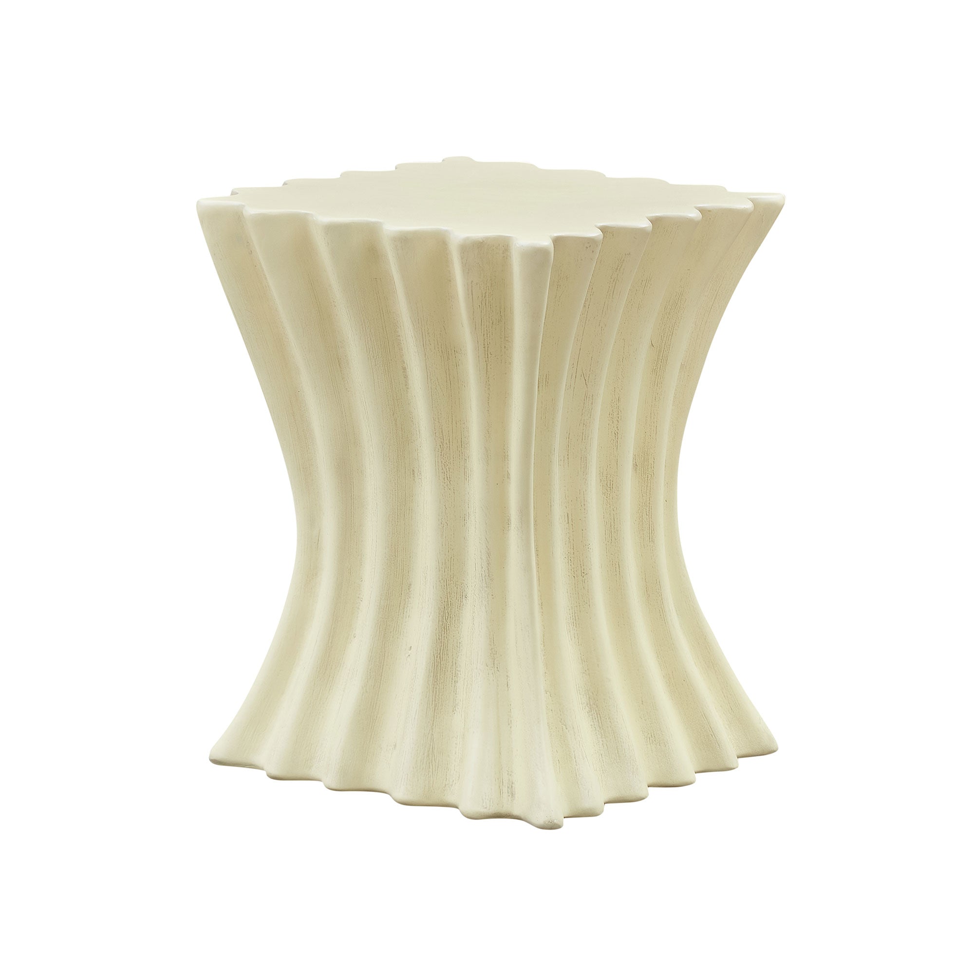 15.16 inch Side Table Vintage Sturdy Fiberglass Table For Living Room Apartment No Need Assembly Beige