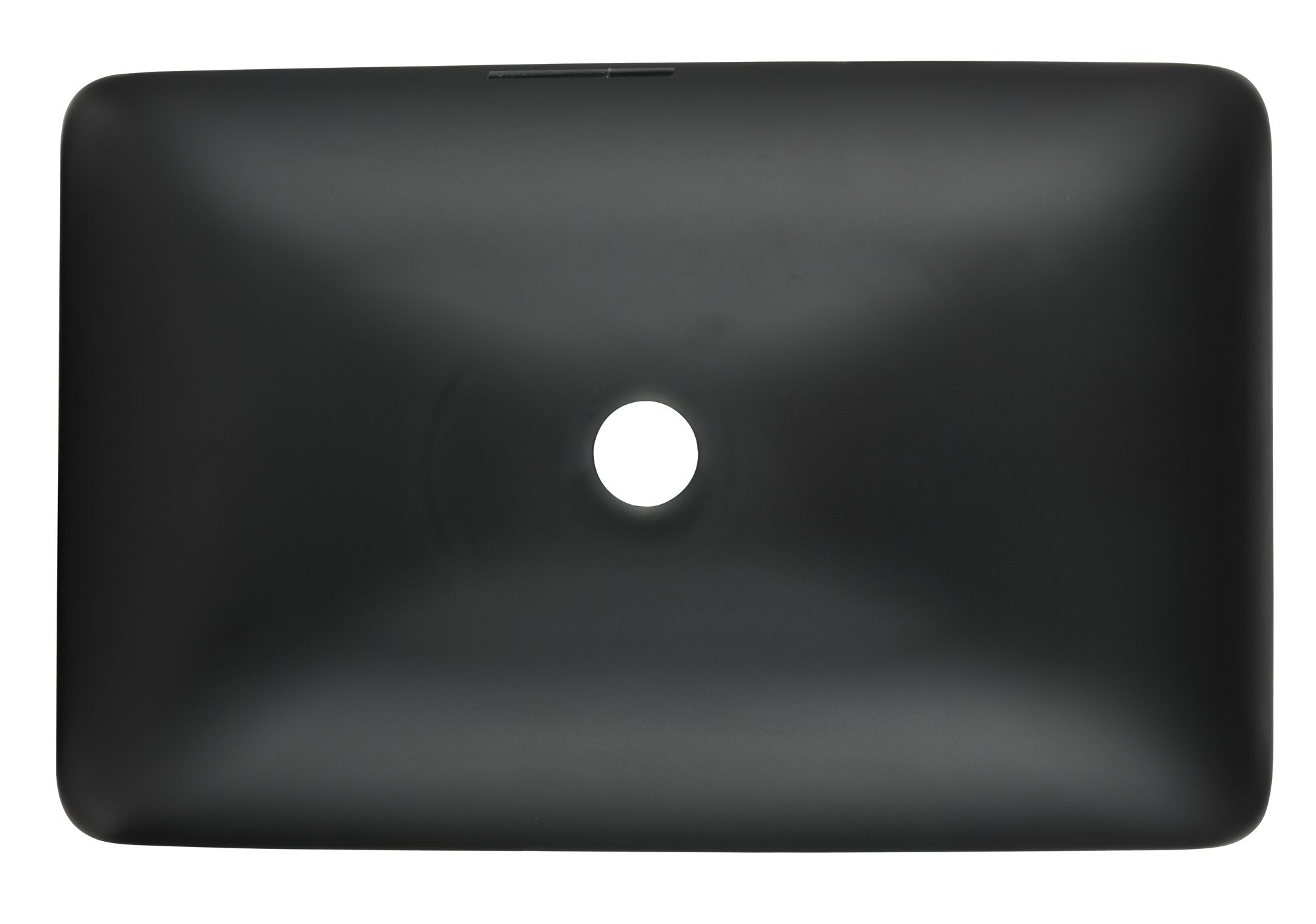 14.38" L -22.25" W -4-3/8 in. H Matte Shell Glass Rectangular Vessel Bathroom Sink in Black with Faucet and Pop-Up Drain in Matte Black