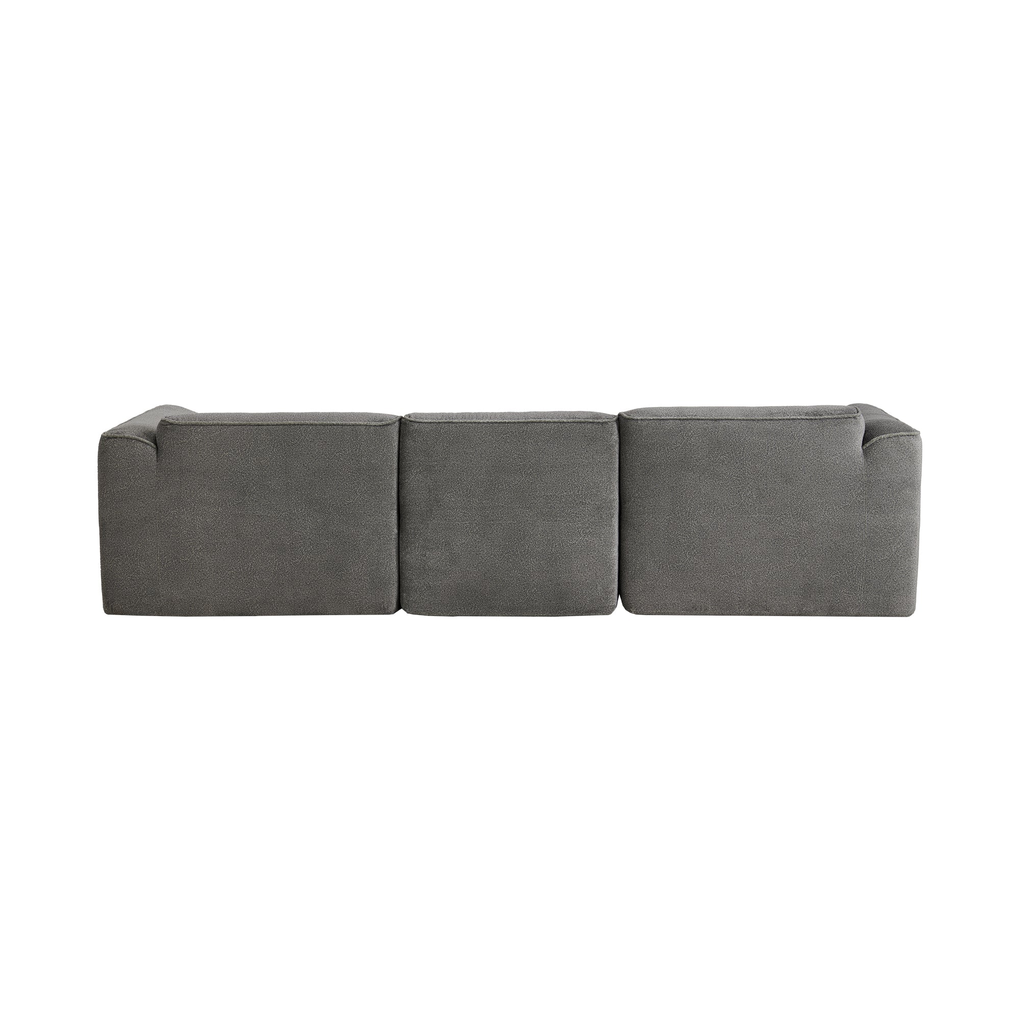 U_Style Luxury living room double-needle cut velvet sofa, 4-seater with pure sponge seat cushions and a detachable footstool