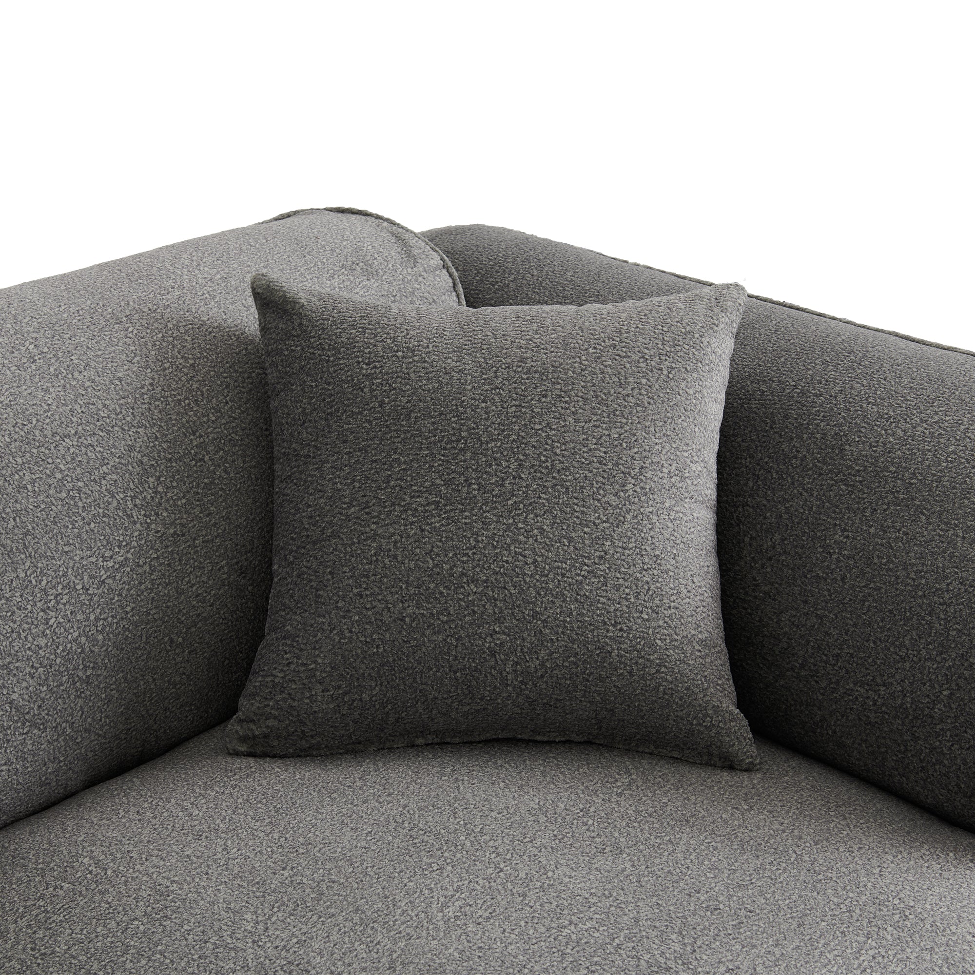 U_Style Luxury living room double-needle cut velvet sofa, 4-seater with pure sponge seat cushions and a detachable footstool