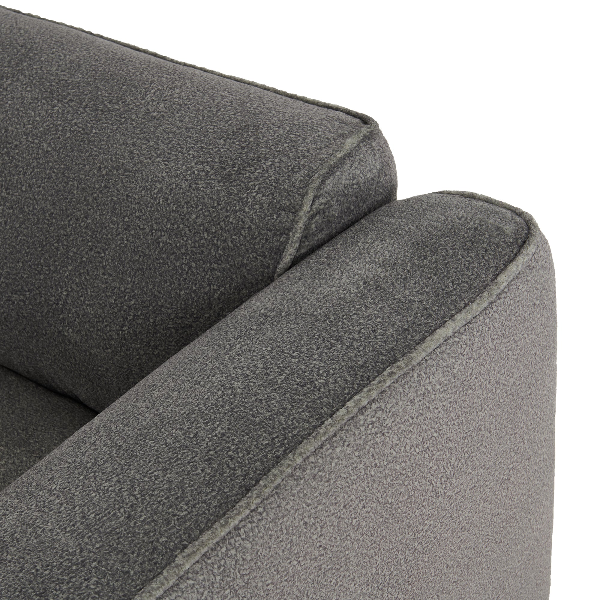 U_Style Luxury living room double-needle cut velvet sofa, 4-seater with pure sponge seat cushions and a detachable footstool